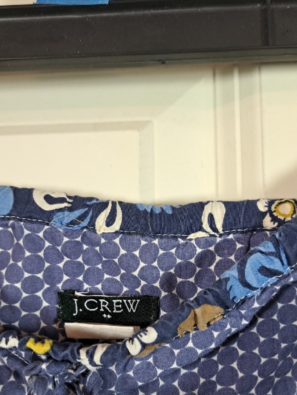 J. Crew Blue Patterned Tiered Cotton Skirt - Picture 3 of 4
